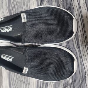 Adidas Black and White Slip-On Sneakers